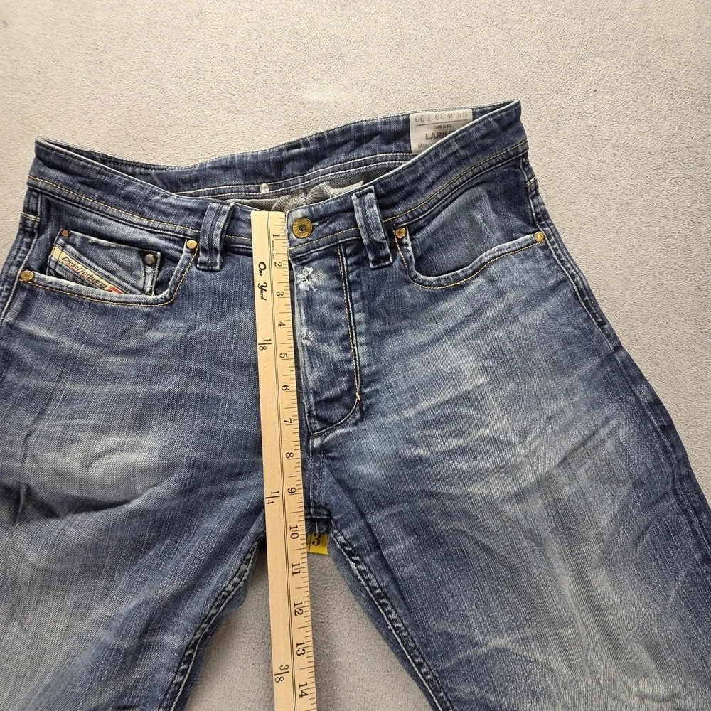 Diesel Jeans Mens 30x30 Blue Larkee Regular Straight Stretch Button Fly 008B2